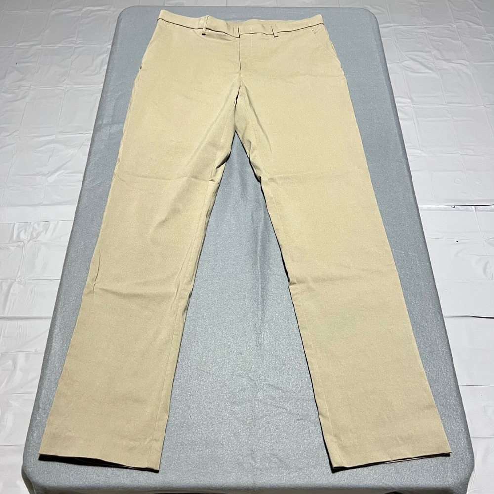 Tommy Hilfiger Mens Khaki Tan Straight Leg Stretch Chino Pants 36W x 33L